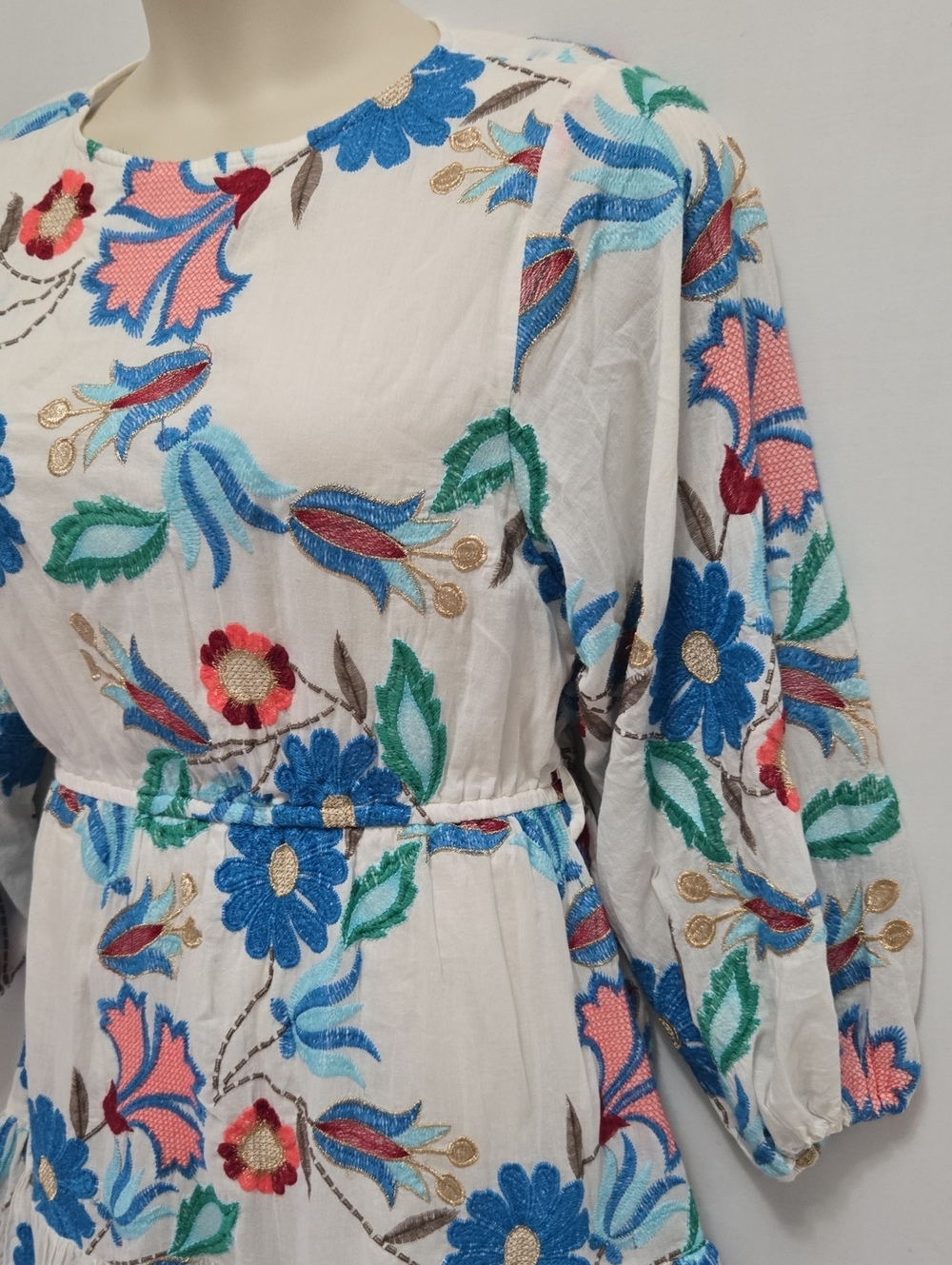 Oliphant Embroidered Long Sleeve Flirty Mini Dress in Monet Size S Boho Festival - Picture 14 of 16